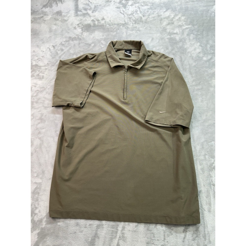 Vinatge Nike Quarter Zip Shirt Men's XL Green Golf Polo Fit Dry Y2K Performance